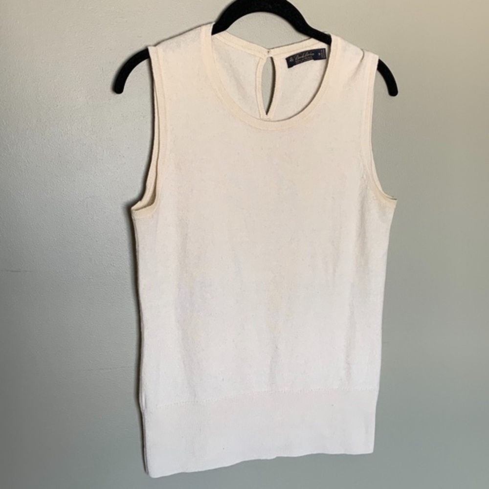 Brooks Brothers 100% cashmere cream knit vest